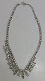 Vintage Fabulous 1960s Signed Sherman Clear Brilliant Rhinestone Necklace