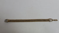 Gold Tone Chain Style 6 3/4" Long Tennis Bracelet