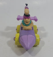 1997 Burger King The Flintstones Cartoon Characters Fred and Dino Pullback Motorized Friction Toy Log Shaped Vehicle