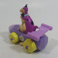 1997 Burger King The Flintstones Cartoon Characters Fred and Dino Pullback Motorized Friction Toy Log Shaped Vehicle