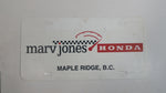 Marv Jones Honda Maple Ridge, B.C. Dealership Plastic Vanity License Plate