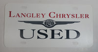 Langley Chrysler USED Dealership Plastic Vanity License Plate - British Columbia