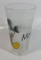Disney Mickey Mouse Cartoon Character 5 1/2" Tall Frosted Glass Cup