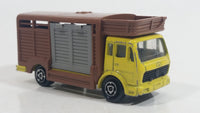 1980s Majorette Mercedes Betaillere Yellow Brown Animal Truck 1/100 Scale Die Cast Toy Car Vehicle