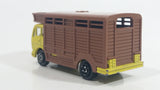 1980s Majorette Mercedes Betaillere Yellow Brown Animal Truck 1/100 Scale Die Cast Toy Car Vehicle