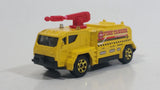 2012 Matchbox Airport Ground Crew Airport Fire Tanker Truck Yellow Die Cast Toy Car Emergency Vehicle