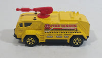 2012 Matchbox Airport Ground Crew Airport Fire Tanker Truck Yellow Die Cast Toy Car Emergency Vehicle