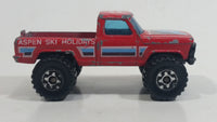 1985 to 1989 Matchbox 4x4 Mini Pick Up Truck "Aspen Ski Holidays" Die Cast Toy Car Vehicle