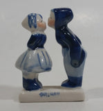 Vintage Delft Blue Holland Dutch Boy and Girl Kissing Hand Painted Ceramic Figurine