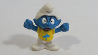 1980s Peyo Applause Snappy Smurf in Yellow Shirt 1 7/8" Tall Toy Figure