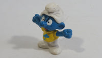 1980s Peyo Applause Snappy Smurf in Yellow Shirt 1 7/8" Tall Toy Figure