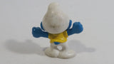 1980s Peyo Applause Snappy Smurf in Yellow Shirt 1 7/8" Tall Toy Figure