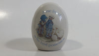 1970s Holly Hobbie "A True Friend Is The Best Possession" Porcelain Ceramic Egg