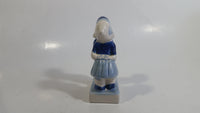 Vintage Delft Blue Holland Dutch Boy and Girl Kissing Hand Painted Ceramic 4 1/2" Tall Figurine