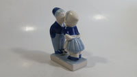 Vintage Delft Blue Holland Dutch Boy and Girl Kissing Hand Painted Ceramic 4 1/2" Tall Figurine