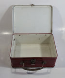 Vintage Thermos Brand Fruit Themed Red and Silver Tin Metal Lunch Box