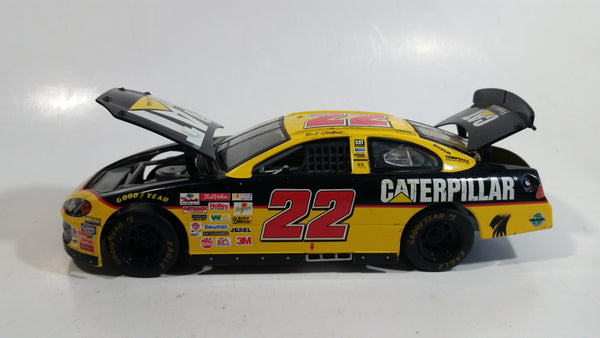 2001 Racing Champions Nascar #22 Ward Burton CAT Financial Dodge R/T Yellow and Black 1/24 Scale Die Cast Model Toy Race Car Vehicle with Opening Hood and Trunk