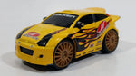 Rare 2002 Hot Wheels Ford Focus "Falken" Yellow Die Cast Toy Car Vehicle