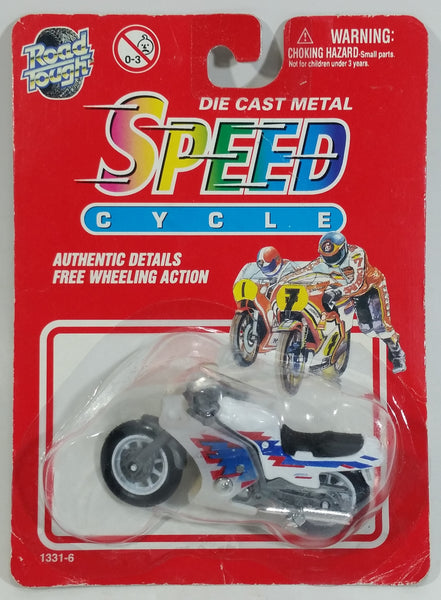 Vintage Yatming Road Tough Speed Cycle No. 1331-6 Motorcycle Street Bike White Die Cast Toy Car Vehicle New in Package