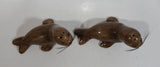 Brown Seal Shaped Ceramic Salt and Pepper Shakers