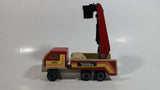 Vintage Early 1980s Tonka Crane Boom Truck Red and Beige Pressed Steel Toy Car Vehicle Collectible