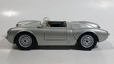 Maisto 1955 Porsche 550 A Spyder Convertible Silver Grey 1/18 Scale Die Cast Toy Car Luxury Vehicle with Opening Doors, Hood, and Trunk