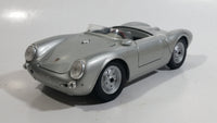 Maisto 1955 Porsche 550 A Spyder Convertible Silver Grey 1/18 Scale Die Cast Toy Car Luxury Vehicle with Opening Doors, Hood, and Trunk