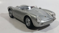 Maisto 1955 Porsche 550 A Spyder Convertible Silver Grey 1/18 Scale Die Cast Toy Car Luxury Vehicle with Opening Doors, Hood, and Trunk