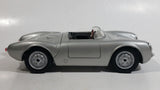 Maisto 1955 Porsche 550 A Spyder Convertible Silver Grey 1/18 Scale Die Cast Toy Car Luxury Vehicle with Opening Doors, Hood, and Trunk