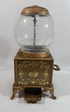 2007 Jelly Belly Gold Colored Ornate 9" Tall Candy Jellybean Dispenser Gumball Machine