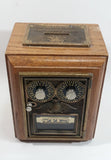 Vintage Olde Time Reproductions Created From Original Post Office Lock Boxes Combination Code Safe Wooden Cased Coin Bank Numbered 5608