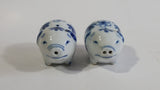 Delft Blue and White Floral Pattern Porcelain Ceramic Pig Shaped Salt and Pepper Shakers