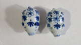 Delft Blue and White Floral Pattern Porcelain Ceramic Pig Shaped Salt and Pepper Shakers