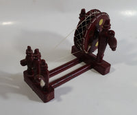 Vintage JN IND Asian Chinese Mechanical Miniature Model Wooden Loom