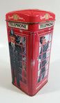 Russel Stover English Caramels 7" Tall Red British London England Phone Booth Shaped Tin Metal Coin Bank Canister