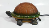 Amber Glass Shelled Bronze Finish Turtle Lamp