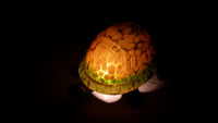 Amber Glass Shelled Bronze Finish Turtle Lamp