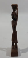 Vintage Man Carrying Container On Head 6 1/2" Tall Wood Carving