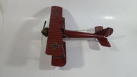 Vintage Style German Red Baron Bi-Plane WWII Large Tin Metal Military Airplane with Iron Cross Details