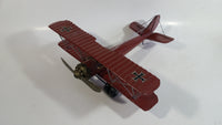 Vintage Style German Red Baron Bi-Plane WWII Large Tin Metal Military Airplane with Iron Cross Details