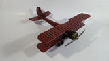 Vintage Style German Red Baron Bi-Plane WWII Large Tin Metal Military Airplane with Iron Cross Details