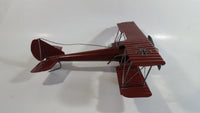 Vintage Style German Red Baron Bi-Plane WWII Large Tin Metal Military Airplane with Iron Cross Details