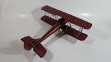 Vintage Style German Red Baron Bi-Plane WWII Large Tin Metal Military Airplane with Iron Cross Details