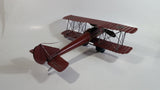 Vintage Style German Red Baron Bi-Plane WWII Large Tin Metal Military Airplane with Iron Cross Details