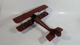 Vintage Style German Red Baron Bi-Plane WWII Large Tin Metal Military Airplane with Iron Cross Details