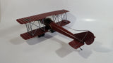 Vintage Style German Red Baron Bi-Plane WWII Large Tin Metal Military Airplane with Iron Cross Details