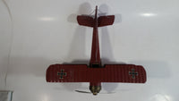 Vintage Style German Red Baron Bi-Plane WWII Large Tin Metal Military Airplane with Iron Cross Details