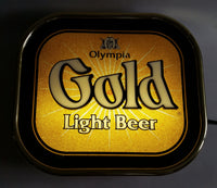 Vintage Olympia Gold Light Beer Light Up Illuminated Plugin Sign