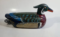 Rare Version Vintage Telemania Duck Shaped Wooden Carved Telephone  Tested and works but needs repair with speaker for incoming calls