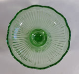 Vintage Green Depression Glass Pedestal Style Candy Dish